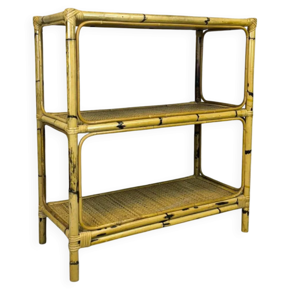 Etagère vintage en rotin