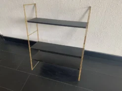 Etagère vintage 1960 String murale noir doré - 60 x 48 cm