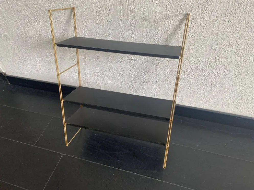 Etagère vintage 1960 String murale noir doré - 60 x 48 cm
