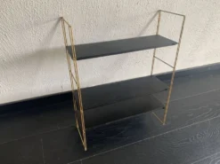 Etagère vintage 1960 String murale noir doré - 60 x 48 cm