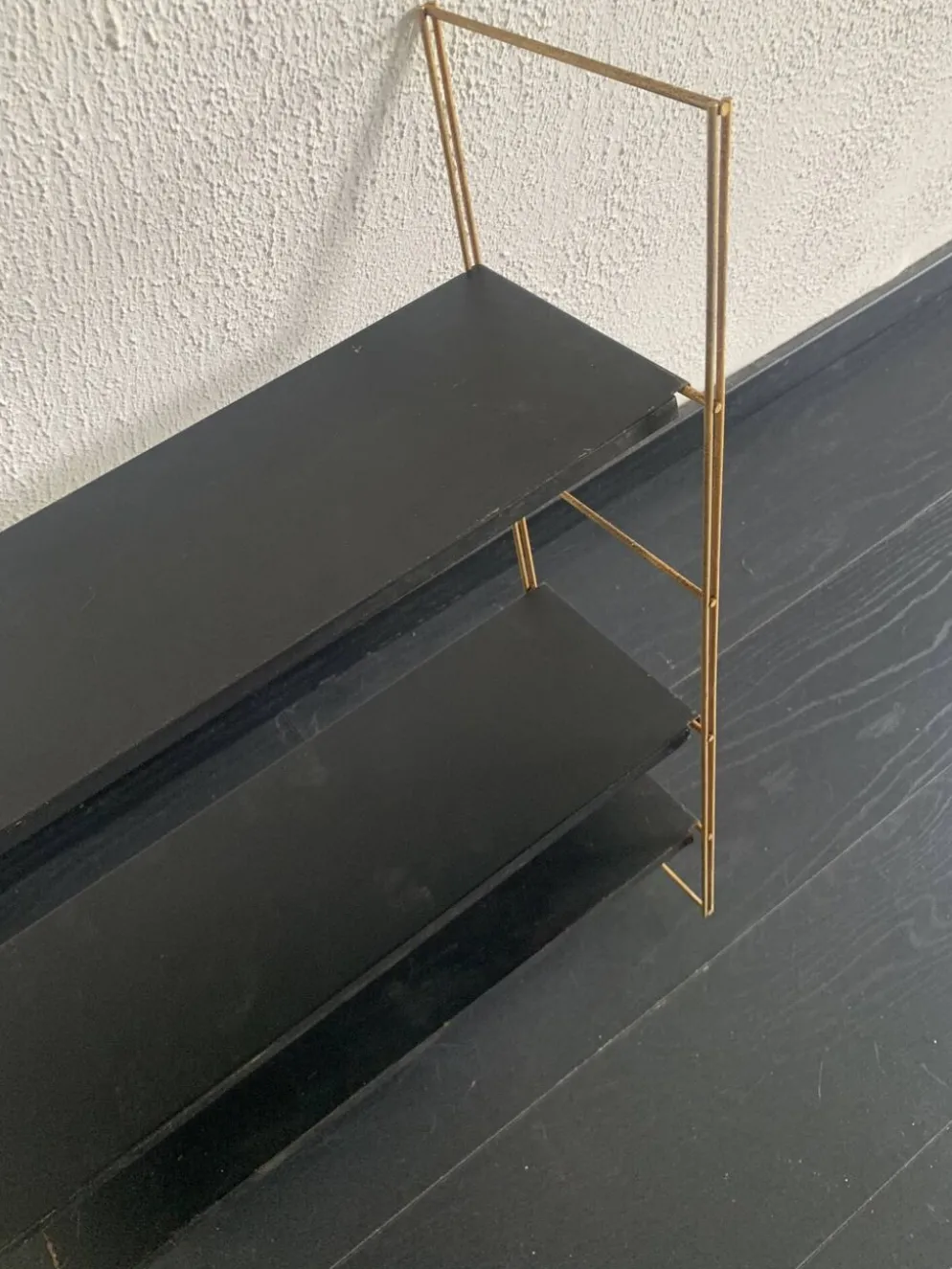 Etagère vintage 1960 String murale noir doré - 60 x 48 cm