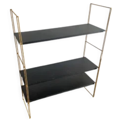 Etagère vintage 1960 String murale noir doré - 60 x 48 cm
