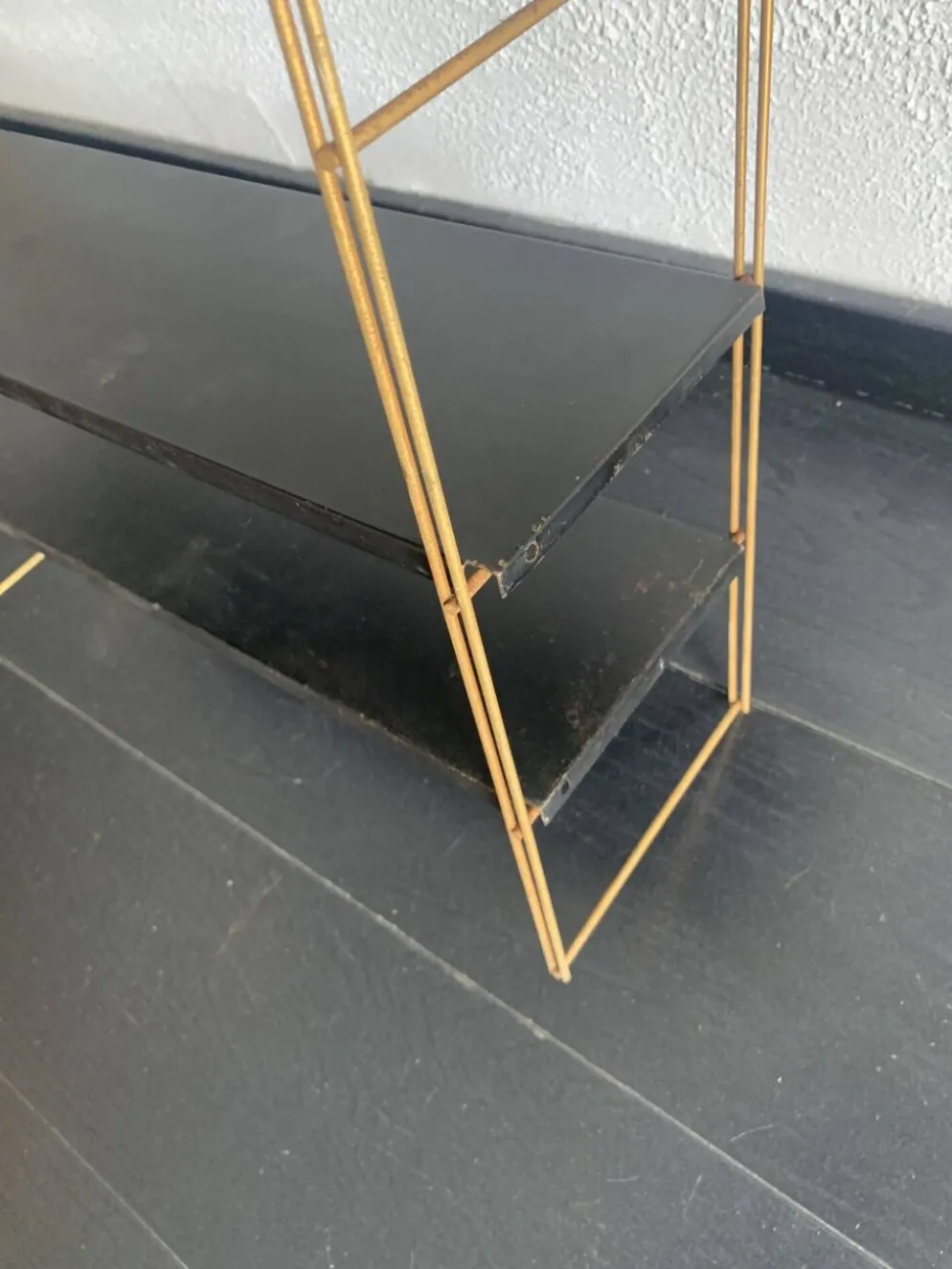 Etagère vintage 1960 String murale noir doré - 60 x 48 cm