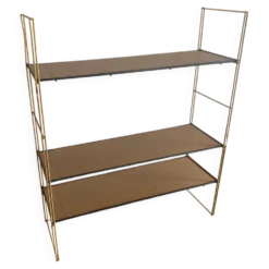 Etagère vintage 1960 String murale bois doré - 60 x 50 cm