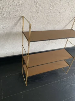 Etagère vintage 1960 String murale bois doré - 60 x 50 cm