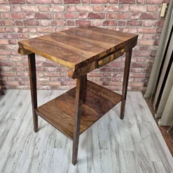 Exceptional Art Deco Flame Walnut Occasional Side Table - 1930s