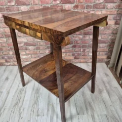 Exceptional Art Deco Flame Walnut Occasional Side Table - 1930s