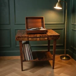 Exceptional Art Deco Flame Walnut Occasional Side Table - 1930s