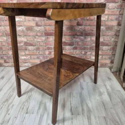 Exceptional Art Deco Flame Walnut Occasional Side Table - 1930s
