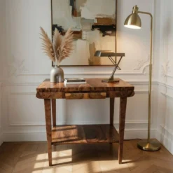 Exceptional Art Deco Flame Walnut Occasional Side Table - 1930s