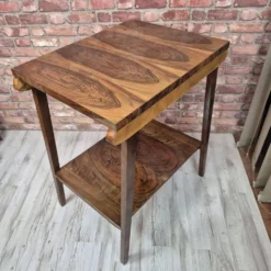 Exceptional Art Deco Flame Walnut Occasional Side Table - 1930s