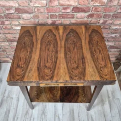 Exceptional Art Deco Flame Walnut Occasional Side Table - 1930s