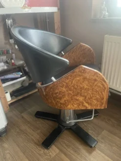 Fauteuil de coiffeur vintage Space Age — effet ronce, années 1970