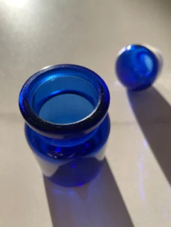 Flacon d’apothicaire bleu cobalt Belge/Belgique/Antique blue bottles/B