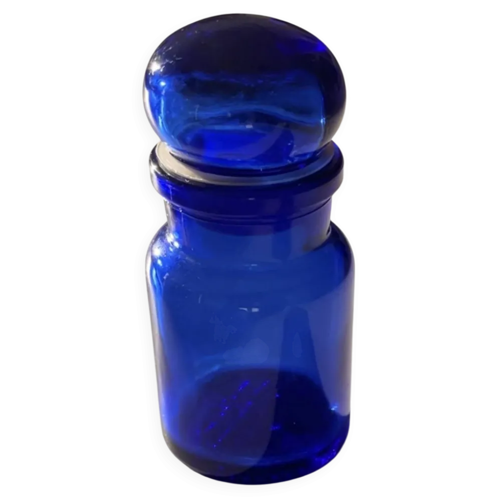 Flacon d’apothicaire bleu cobalt Belge/Belgique/Antique blue bottles/B