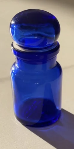 Flacon d’apothicaire bleu cobalt Belge/Belgique/Antique blue bottles/B