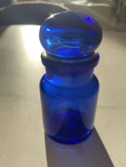 Flacon d’apothicaire bleu cobalt Belge/Belgique/Antique blue bottles/B