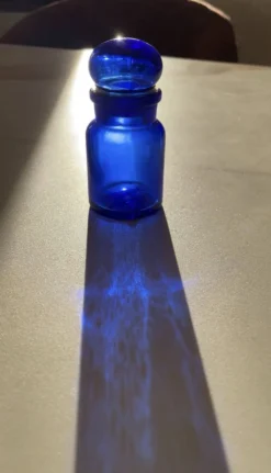 Flacon d’apothicaire bleu cobalt Belge/Belgique/Antique blue bottles/B