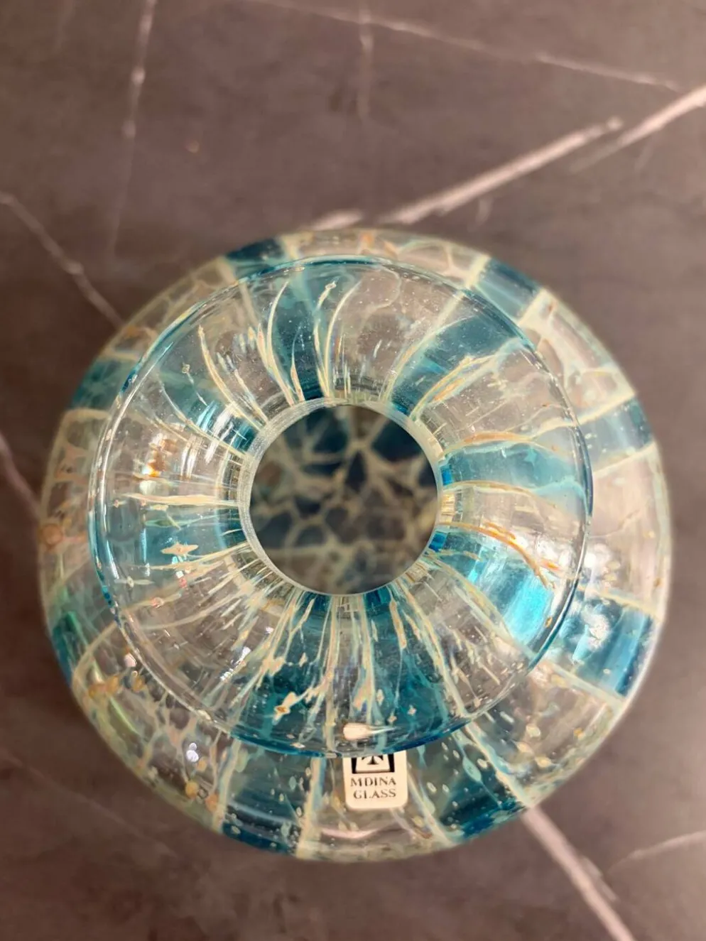 Flacon décoratif en verre soufflé Mdina Glass