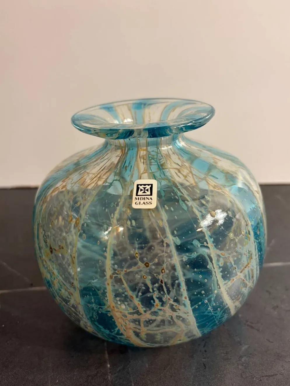 Flacon décoratif en verre soufflé Mdina Glass