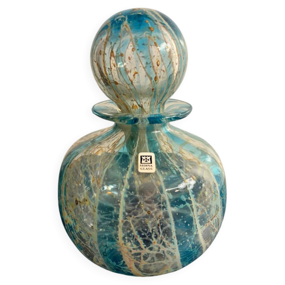 Flacon décoratif en verre soufflé Mdina Glass