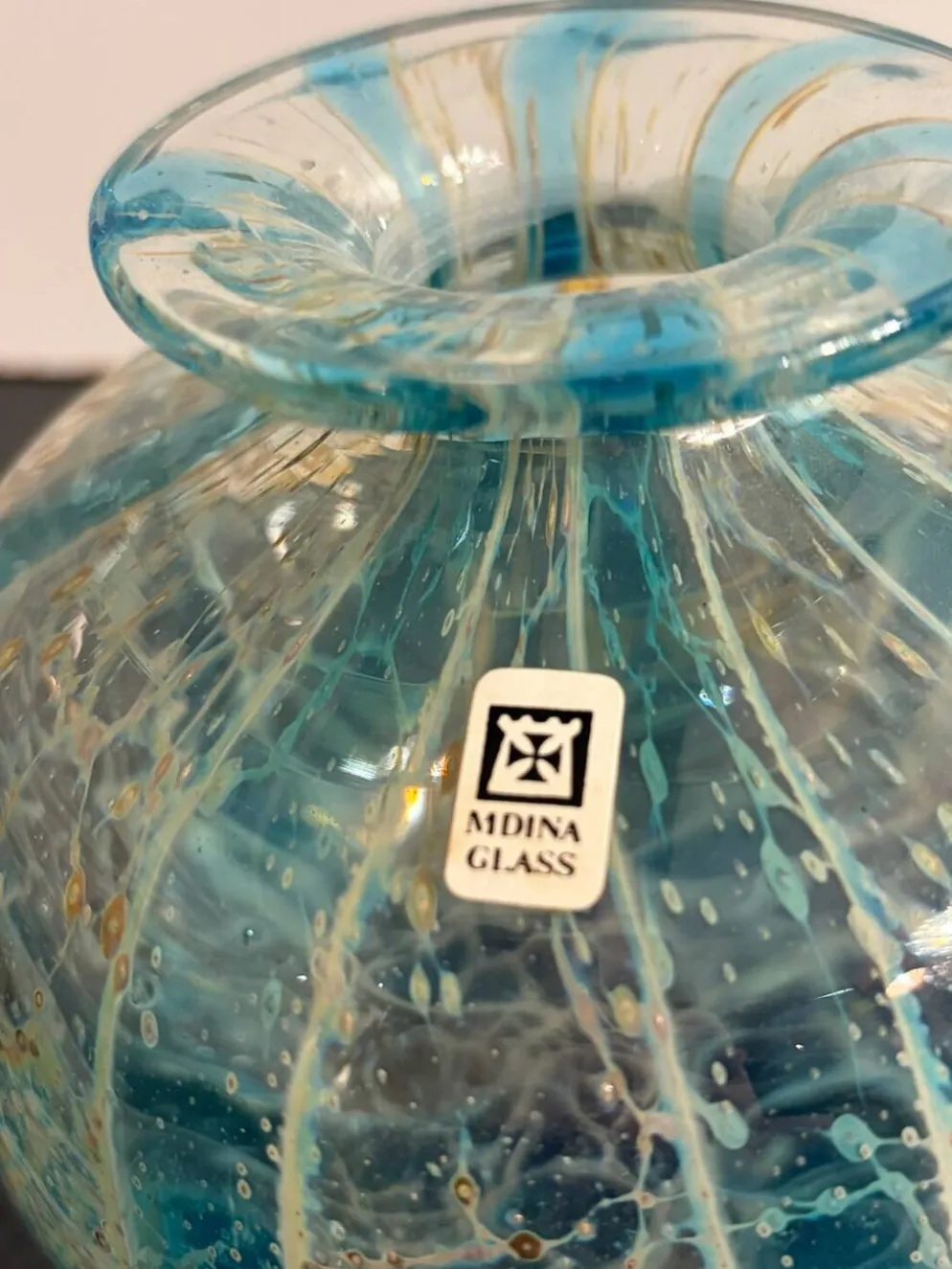 Flacon décoratif en verre soufflé Mdina Glass