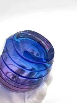 Flacon Parfum Murano Sommerso Signé Filets Verre Faces Polies 19cm