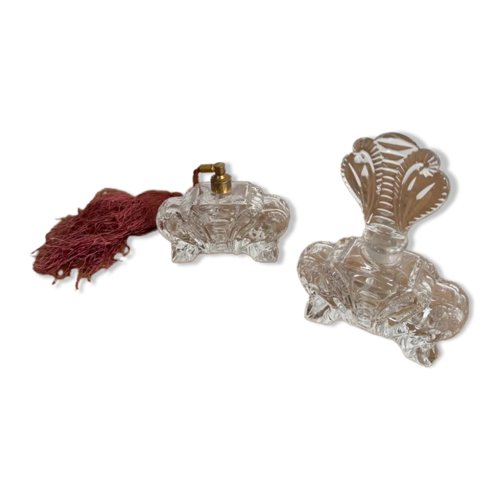 Flacon parfum vintage et vaporisateur