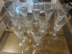 12 flûtes à champagne Baccarat modèle Carcassonne - estampillées