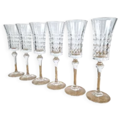 6 flûtes à champagne 15cl Lady Diamond Cristal d'Arques
