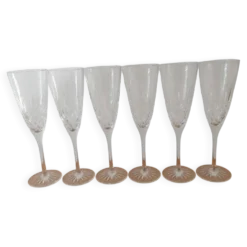 6 flûtes à champagne en cristal