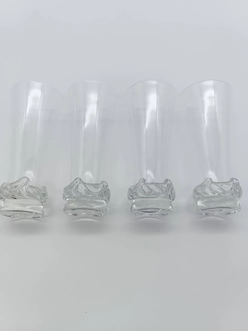 4 flûtes à champagne en cristal de Daum france modèle Sorcy