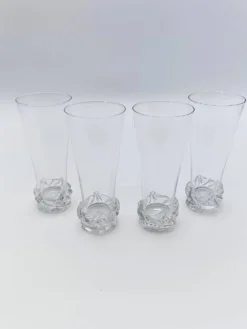 4 flûtes à champagne en cristal de Daum france modèle Sorcy