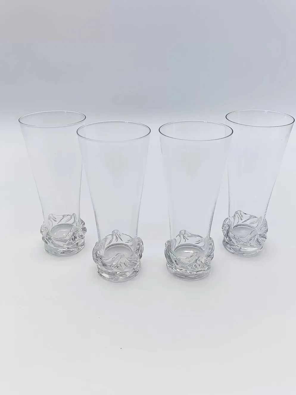 4 flûtes à champagne en cristal de Daum france modèle Sorcy