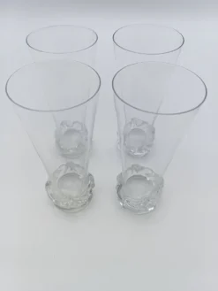 4 flûtes à champagne en cristal de Daum france modèle Sorcy