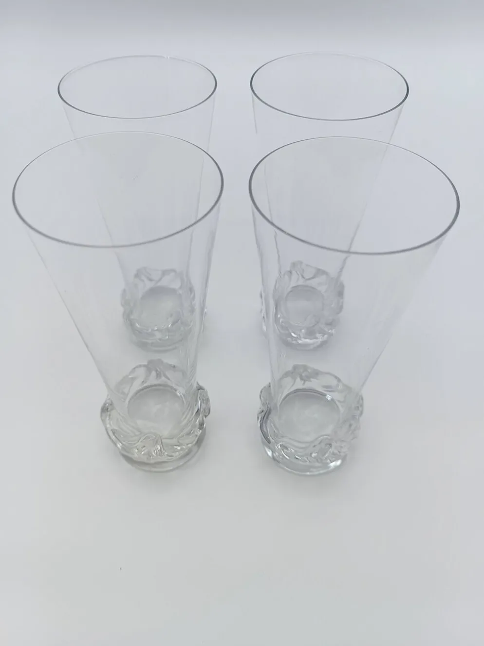 4 flûtes à champagne en cristal de Daum france modèle Sorcy