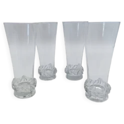 4 flûtes à champagne en cristal de Daum france modèle Sorcy