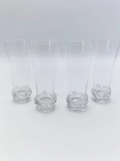 4 flûtes à champagne en cristal de Daum france modèle Sorcy
