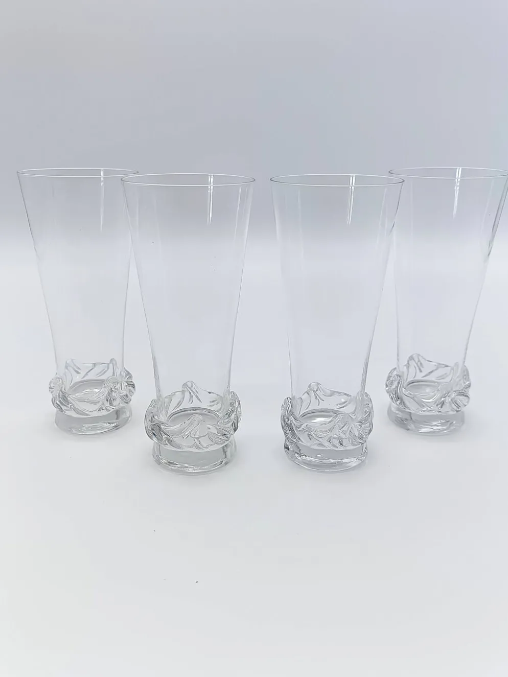 4 flûtes à champagne en cristal de Daum france modèle Sorcy