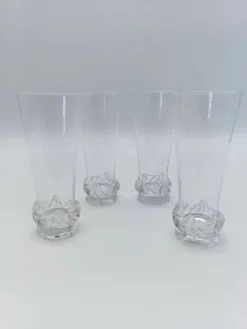 4 flûtes à champagne en cristal de Daum france modèle Sorcy