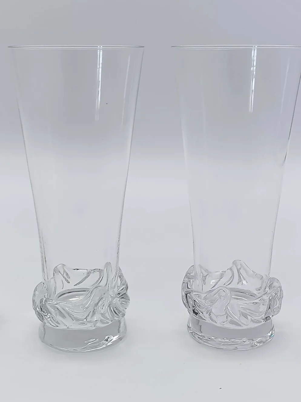 4 flûtes à champagne en cristal de Daum france modèle Sorcy