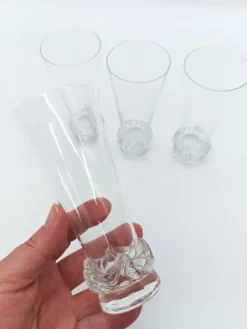 4 flûtes à champagne en cristal de Daum france modèle Sorcy