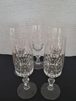 5 flûtes à champagne en cristal Schott Zwiesel années 70/80