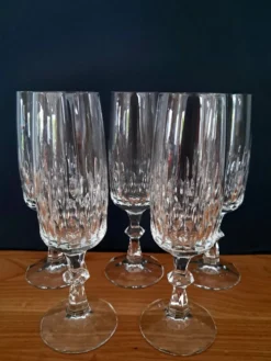 5 flûtes à champagne en cristal Schott Zwiesel années 70/80