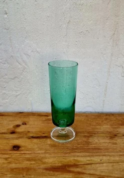 4 flûtes à champagne Luminarc Cavalier vertes vintage années 70