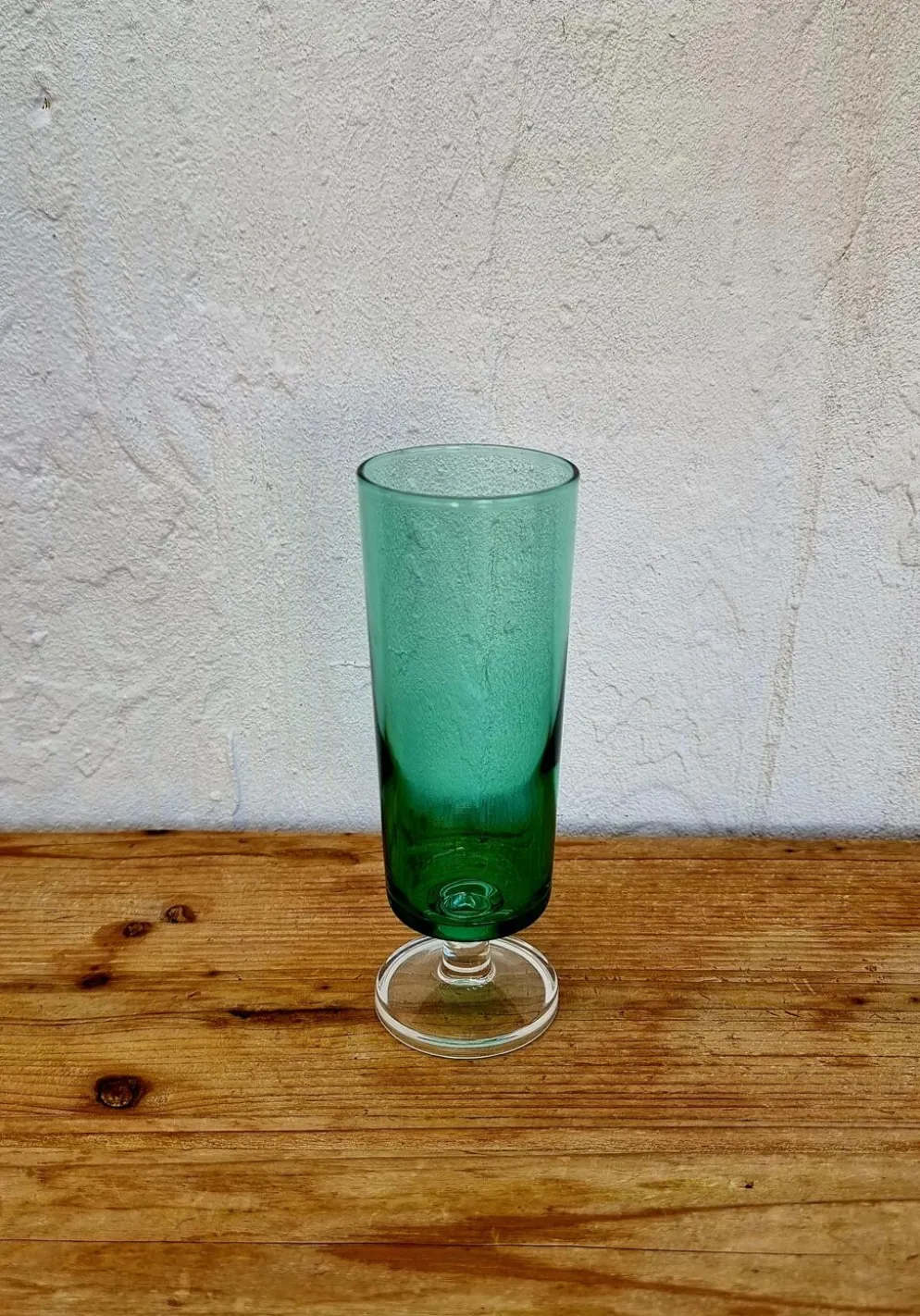 4 flûtes à champagne Luminarc Cavalier vertes vintage années 70