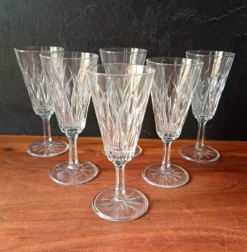 6 FLÛTES champagne verre transparent vintage VMC Reims France