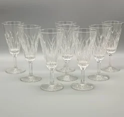 8 flûtes champagne verre transparent vintage vmc reims france