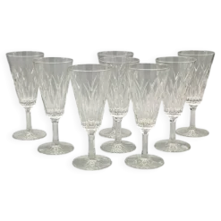 8 flûtes champagne verre transparent vintage vmc reims france