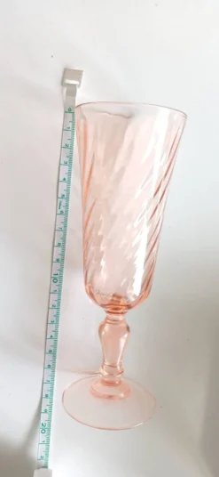 Flûtes en verre rose Rosaline